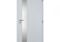 Dveře Vertika 80L lamino bílá, sklo průhledné